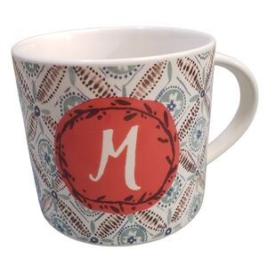 Anthropologie Mug Oscar Wilde Friendship Never Forgets Quote Initial M Coffee